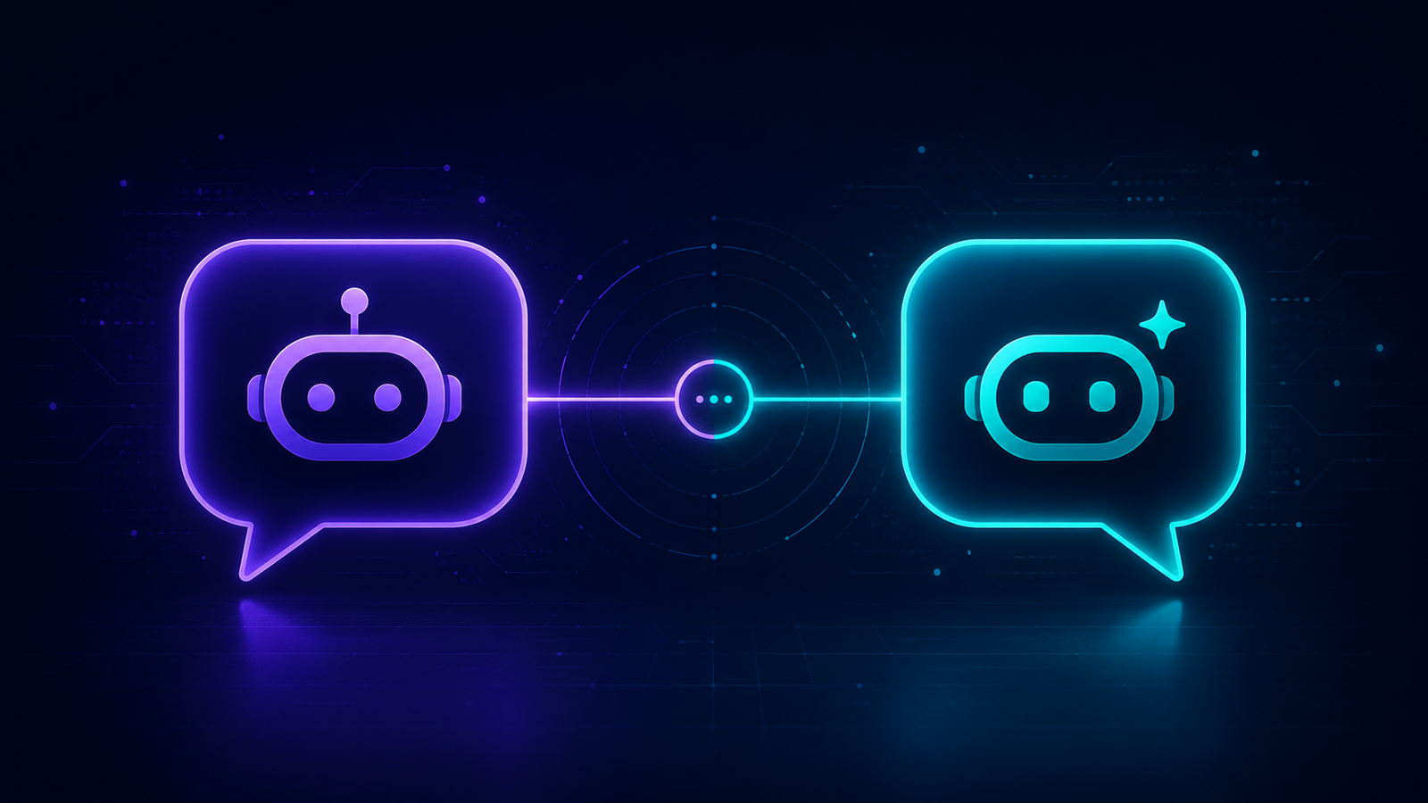 Claude vs ChatGPT AI assistants comparison illustration with two chat bubble robot icons